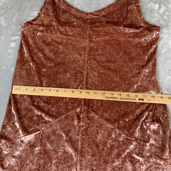 NWOT Freeway Crushed Velvet‎ Dress Women’s L Pink V neck Spaghetti Strap (0701) - Picture 12 of 15